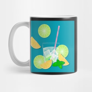 Cocktail Mojito with lemon and lime Mug